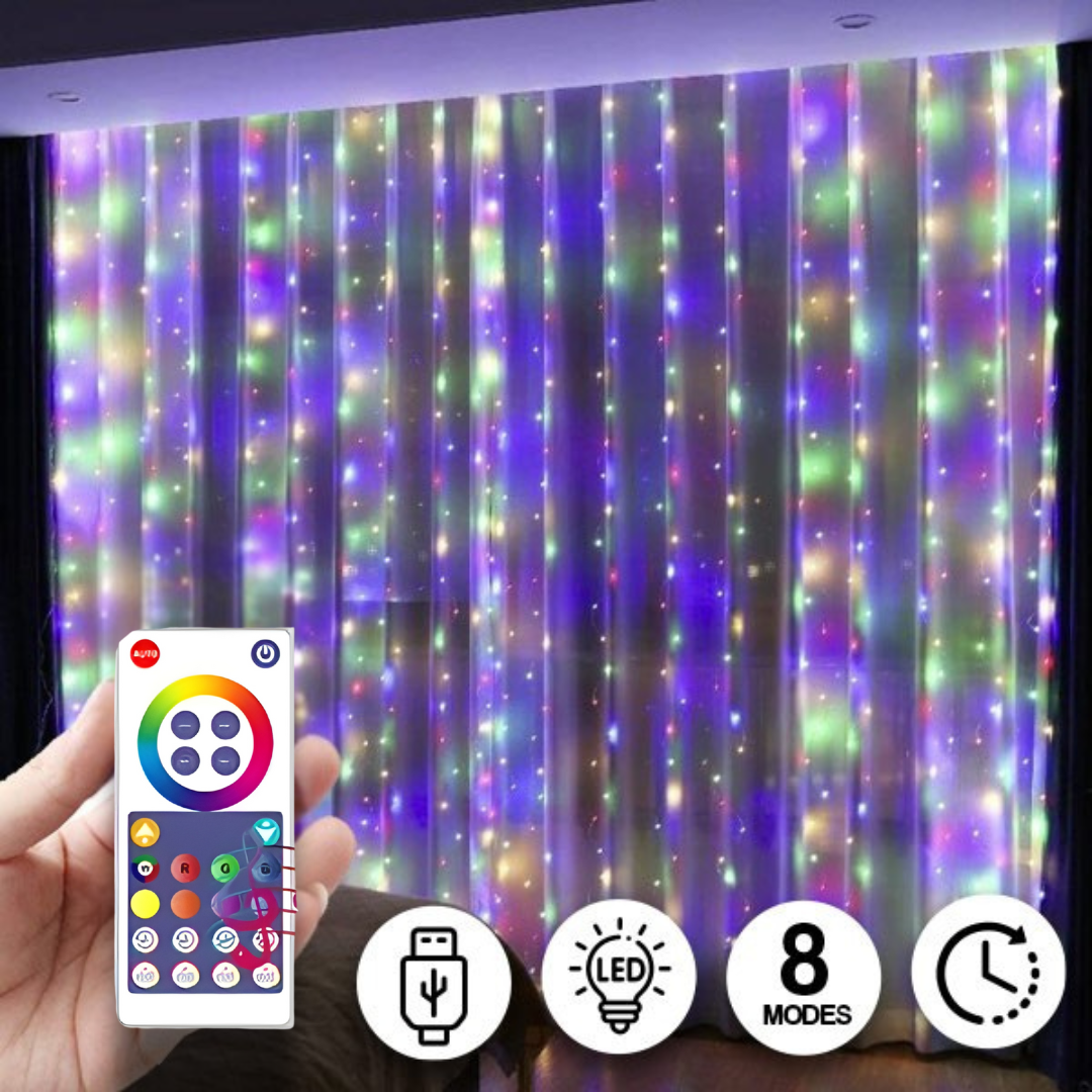 Tenda 3x3mt COLORLIGHT luminosa multicolore con 300 luci LED-RGB