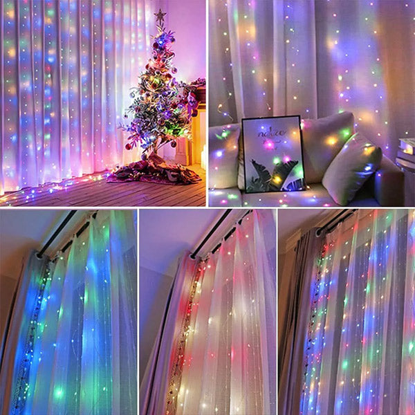 Tenda 3x3mt COLORLIGHT luminosa multicolore con 300 luci LED-RGB